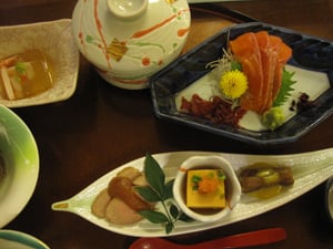 Dinner at Kaikake Onsen