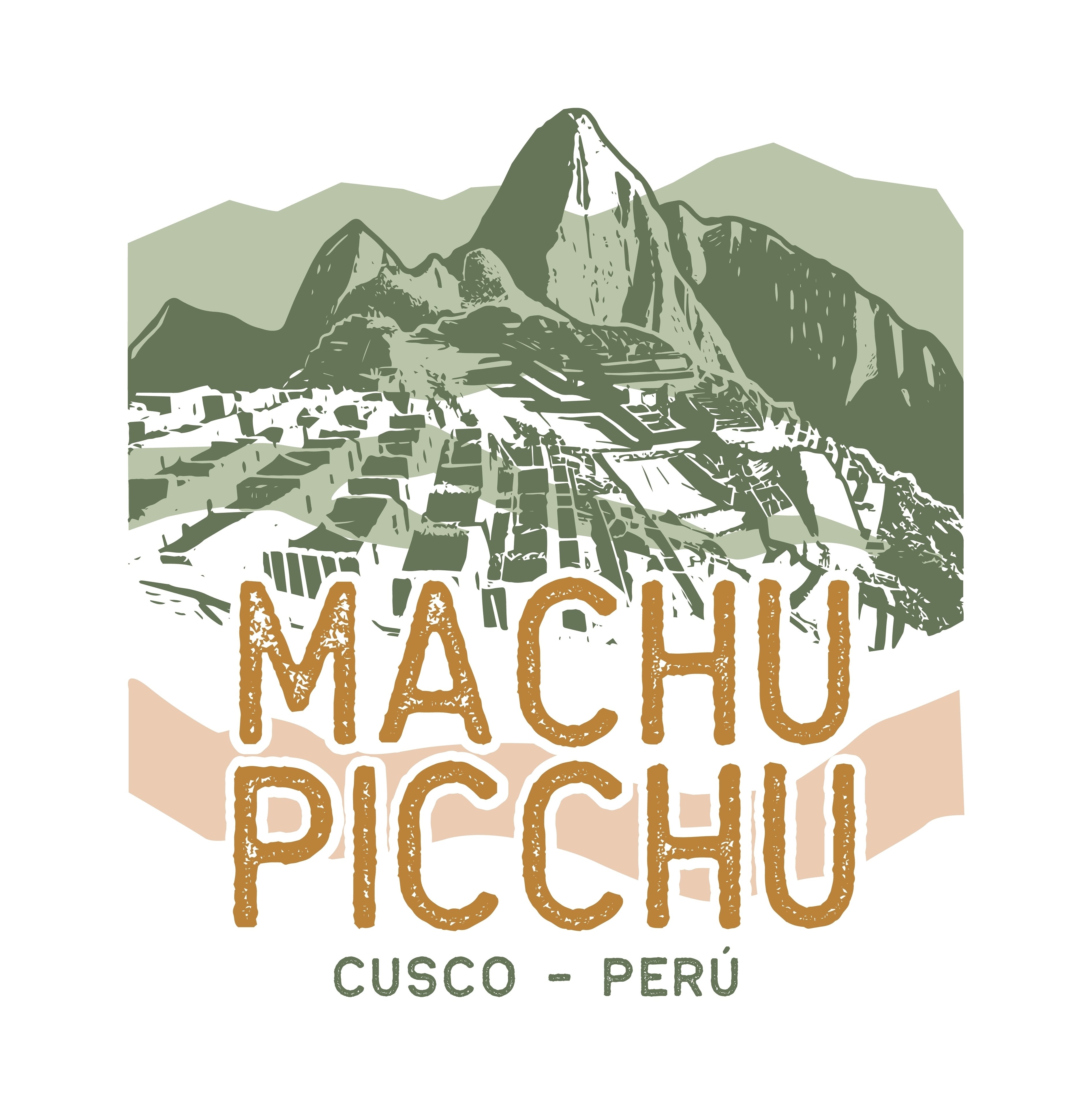Illustration with text for Machu Picchu and Cusco