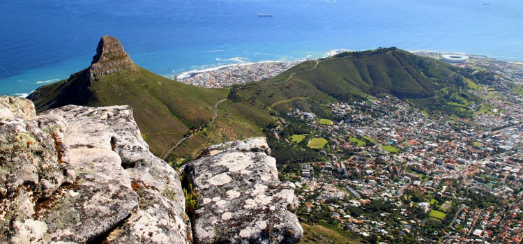 View from Table Mountain, on Cape Town